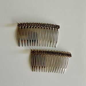 Set of two Rhinestone Metal Hair Combs